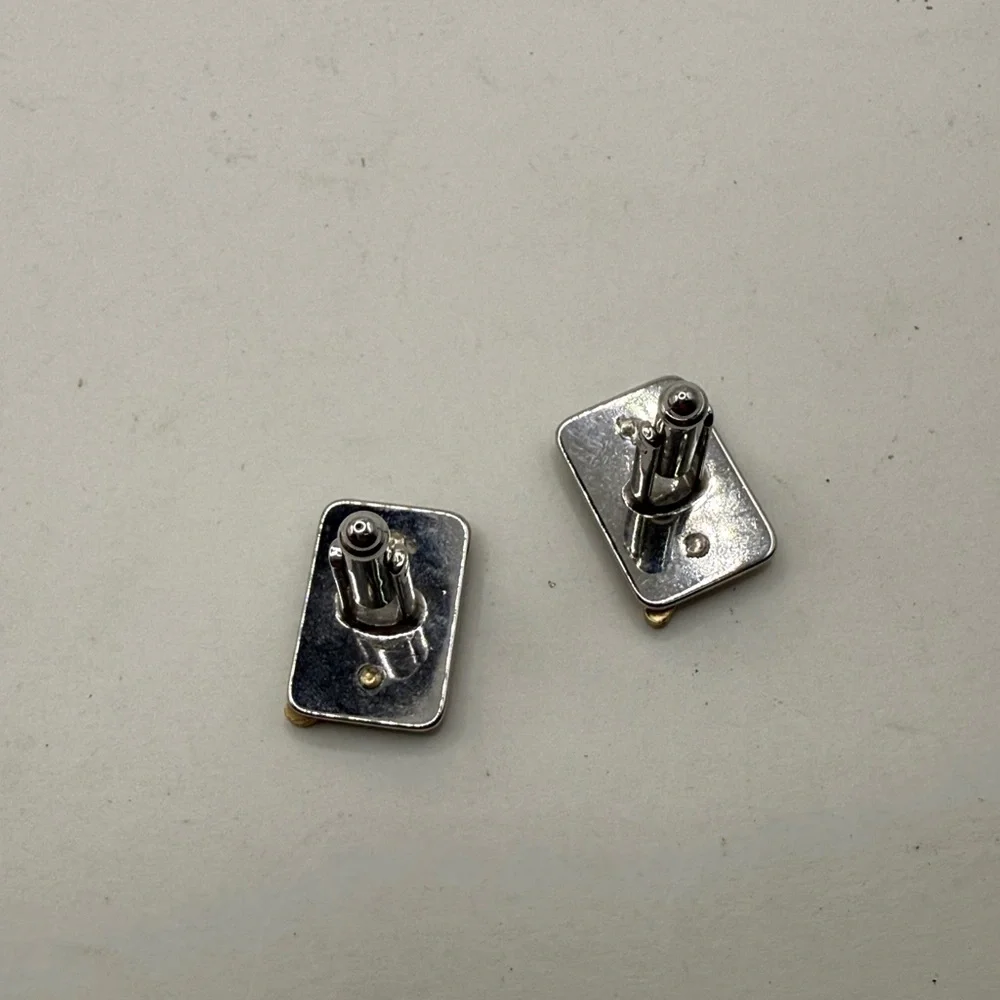 Vintage Hickok Jerry Script Cufflinks Cuff Links Silver Tone Gold Name